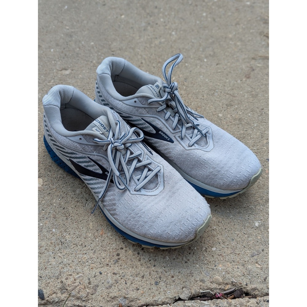Brooks Ghost 12 Mens Running Shoes Grey Blue 1103161D014 Size 11